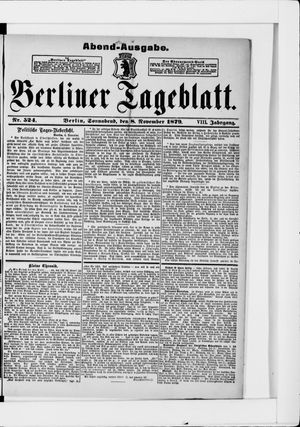 Berliner Tageblatt und Handels-Zeitung vom 08.11.1879