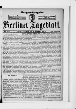 Berliner Tageblatt und Handels-Zeitung vom 09.11.1879