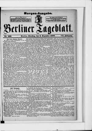 Berliner Tageblatt und Handels-Zeitung vom 02.12.1879