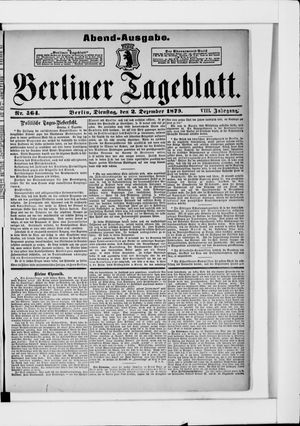 Berliner Tageblatt und Handels-Zeitung vom 02.12.1879