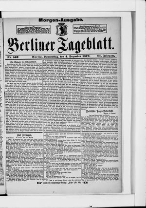 Berliner Tageblatt und Handels-Zeitung vom 04.12.1879