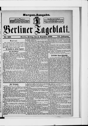Berliner Tageblatt und Handels-Zeitung vom 05.12.1879