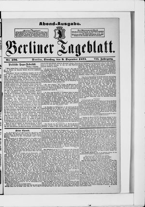 Berliner Tageblatt und Handels-Zeitung vom 09.12.1879