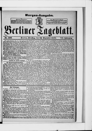 Berliner Tageblatt und Handels-Zeitung vom 16.12.1879