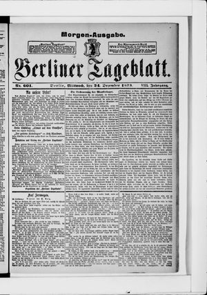 Berliner Tageblatt und Handels-Zeitung vom 24.12.1879
