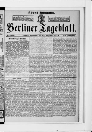 Berliner Tageblatt und Handels-Zeitung vom 24.12.1879