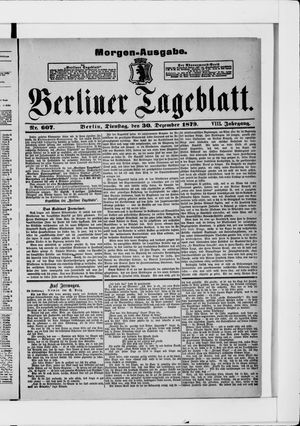 Berliner Tageblatt und Handels-Zeitung vom 30.12.1879