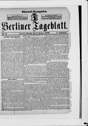 Berliner Tageblatt und Handels-Zeitung vom 02.01.1880