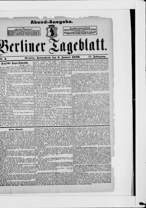 Berliner Tageblatt und Handels-Zeitung vom 03.01.1880