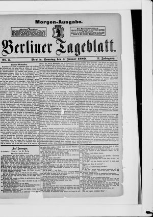 Berliner Tageblatt und Handels-Zeitung on Jan 4, 1880
