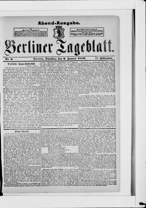 Berliner Tageblatt und Handels-Zeitung on Jan 6, 1880