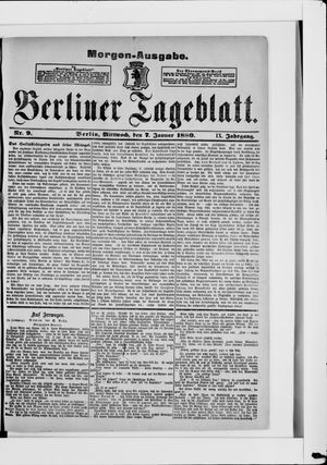 Berliner Tageblatt und Handels-Zeitung on Jan 7, 1880