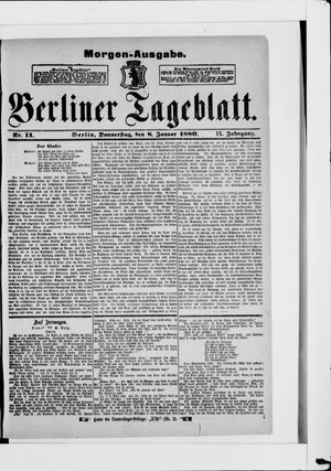 Berliner Tageblatt und Handels-Zeitung vom 08.01.1880