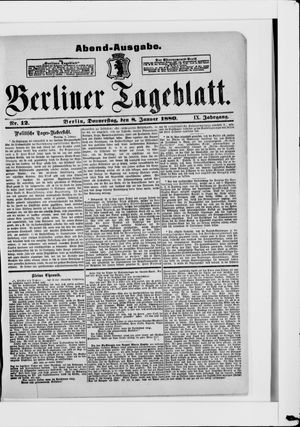 Berliner Tageblatt und Handels-Zeitung on Jan 8, 1880