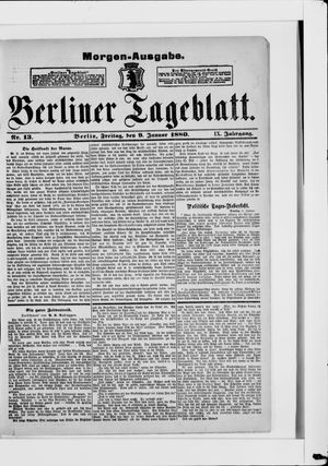 Berliner Tageblatt und Handels-Zeitung vom 09.01.1880