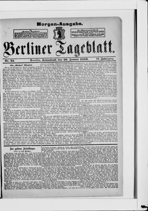 Berliner Tageblatt und Handels-Zeitung vom 10.01.1880