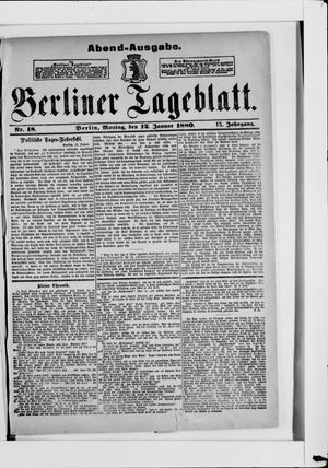 Berliner Tageblatt und Handels-Zeitung vom 12.01.1880
