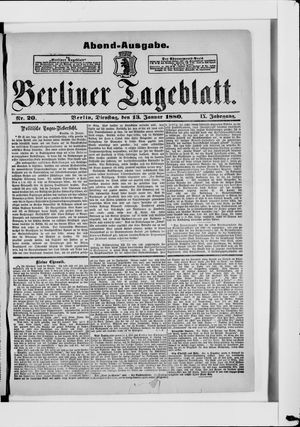 Berliner Tageblatt und Handels-Zeitung vom 13.01.1880