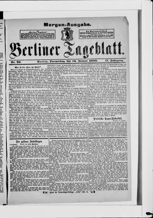 Berliner Tageblatt und Handels-Zeitung vom 15.01.1880