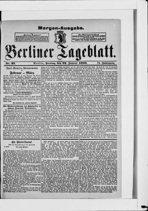 Berliner Tageblatt und Handels-Zeitung vom 23.01.1880