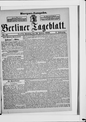 Berliner Tageblatt und Handels-Zeitung vom 25.01.1880