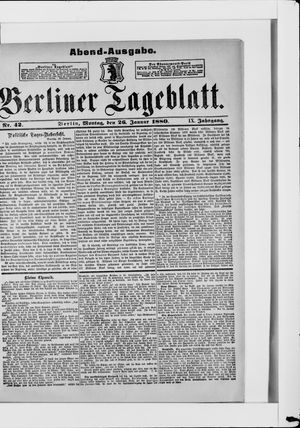 Berliner Tageblatt und Handels-Zeitung on Jan 26, 1880