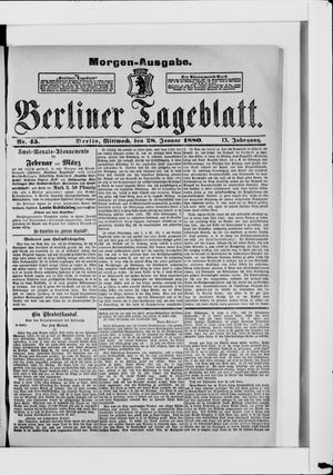 Berliner Tageblatt und Handels-Zeitung vom 28.01.1880