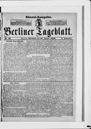Berliner Tageblatt und Handels-Zeitung vom 28.01.1880