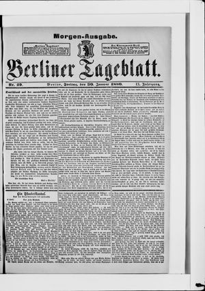 Berliner Tageblatt und Handels-Zeitung vom 30.01.1880