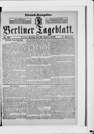 Berliner Tageblatt und Handels-Zeitung vom 30.01.1880