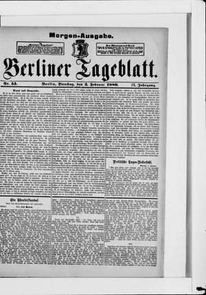 Berliner Tageblatt und Handels-Zeitung vom 03.02.1880