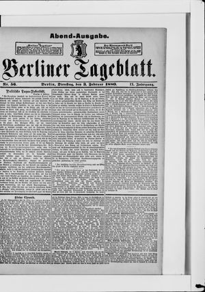 Berliner Tageblatt und Handels-Zeitung vom 03.02.1880