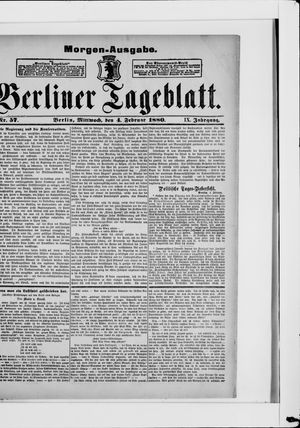 Berliner Tageblatt und Handels-Zeitung on Feb 4, 1880