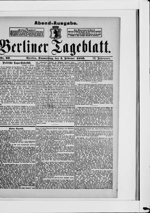 Berliner Tageblatt und Handels-Zeitung vom 05.02.1880