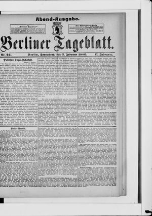 Berliner Tageblatt und Handels-Zeitung on Feb 7, 1880