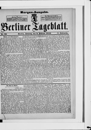Berliner Tageblatt und Handels-Zeitung vom 08.02.1880