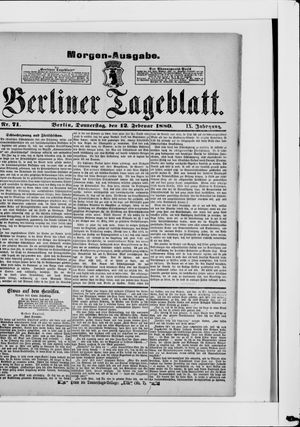 Berliner Tageblatt und Handels-Zeitung vom 12.02.1880