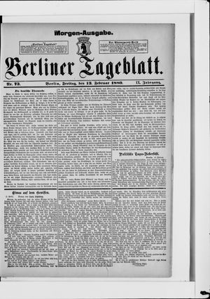 Berliner Tageblatt und Handels-Zeitung vom 13.02.1880