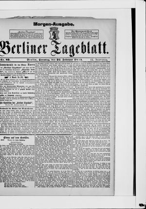 Berliner Tageblatt und Handels-Zeitung vom 22.02.1880