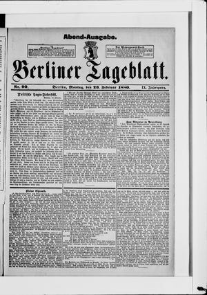 Berliner Tageblatt und Handels-Zeitung vom 23.02.1880
