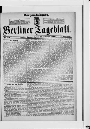 Berliner Tageblatt und Handels-Zeitung vom 28.02.1880