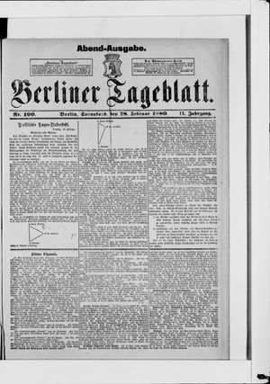 Berliner Tageblatt und Handels-Zeitung vom 28.02.1880