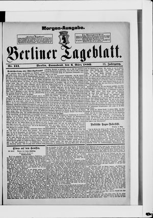 Berliner Tageblatt und Handels-Zeitung vom 06.03.1880