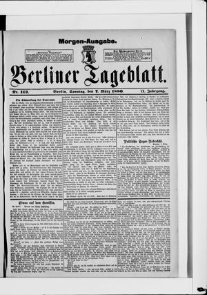 Berliner Tageblatt und Handels-Zeitung vom 07.03.1880