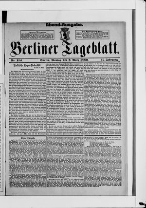 Berliner Tageblatt und Handels-Zeitung vom 08.03.1880