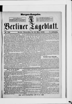 Berliner Tageblatt und Handels-Zeitung vom 11.03.1880