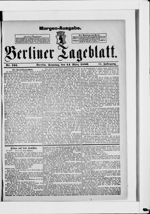 Berliner Tageblatt und Handels-Zeitung on Mar 14, 1880