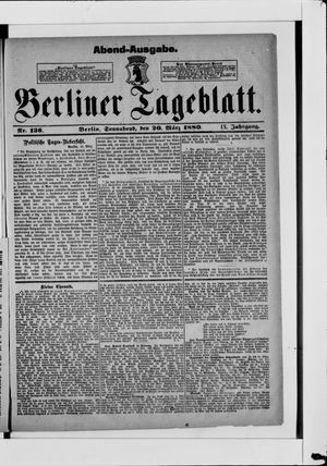 Berliner Tageblatt und Handels-Zeitung vom 20.03.1880