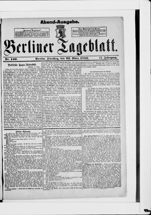 Berliner Tageblatt und Handels-Zeitung vom 23.03.1880