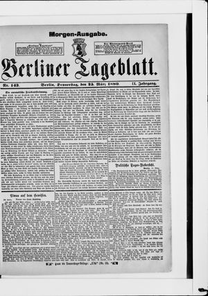 Berliner Tageblatt und Handels-Zeitung on Mar 25, 1880